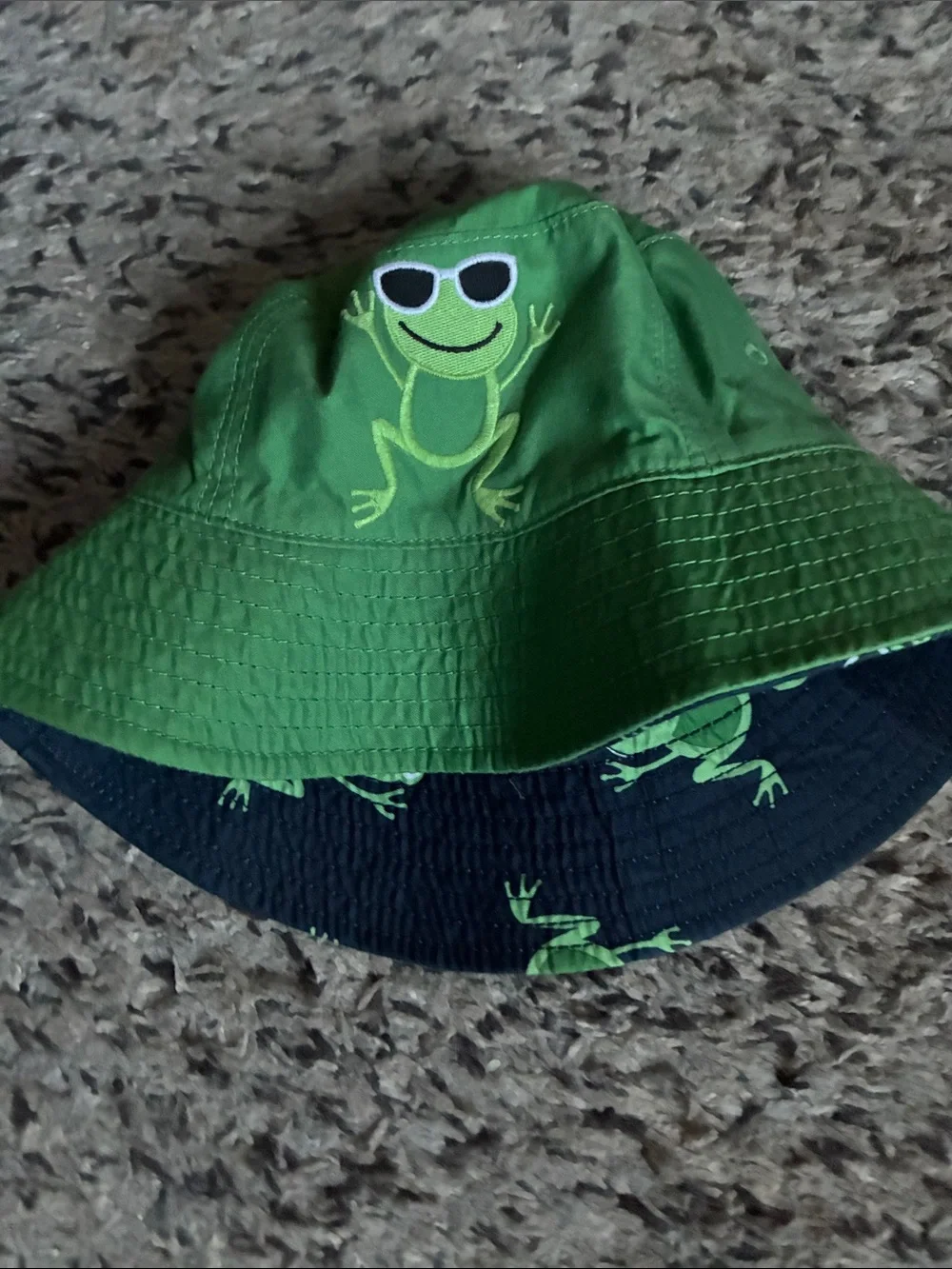 Gymboree Kids Hat Set - Green, Khaki, Navy Plaid & Frog Print